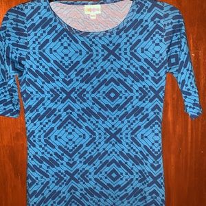 LuLaRoe fitted Dress MIDI Jersey Scoop Neck Pullover half sleeve